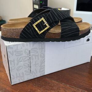 Birkenstock Black Striped Sandals
